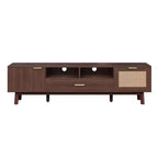 Meuble TV moderne JVNOXK pour téléviseurs 75 pouces, meuble TV avec porte à fermeture douce et porte abattante, consoles TV modernes pour salon