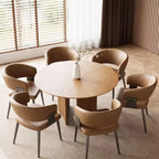 Gaoyangjiaju Table à Manger Ronde de 150 cm pour 6 Personnes, Table de Cuisine Moderne Style Mid-Century, Bureau Circulaire pour Salle à Manger