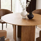 Gaoyangjiaju Table à Manger Ronde de 150 cm pour 6 Personnes, Table de Cuisine Moderne Style Mid-Century, Bureau Circulaire pour Salle à Manger