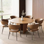 Gaoyangjiaju Table à Manger Ronde de 150 cm pour 6 Personnes, Table de Cuisine Moderne Style Mid-Century, Bureau Circulaire pour Salle à Manger