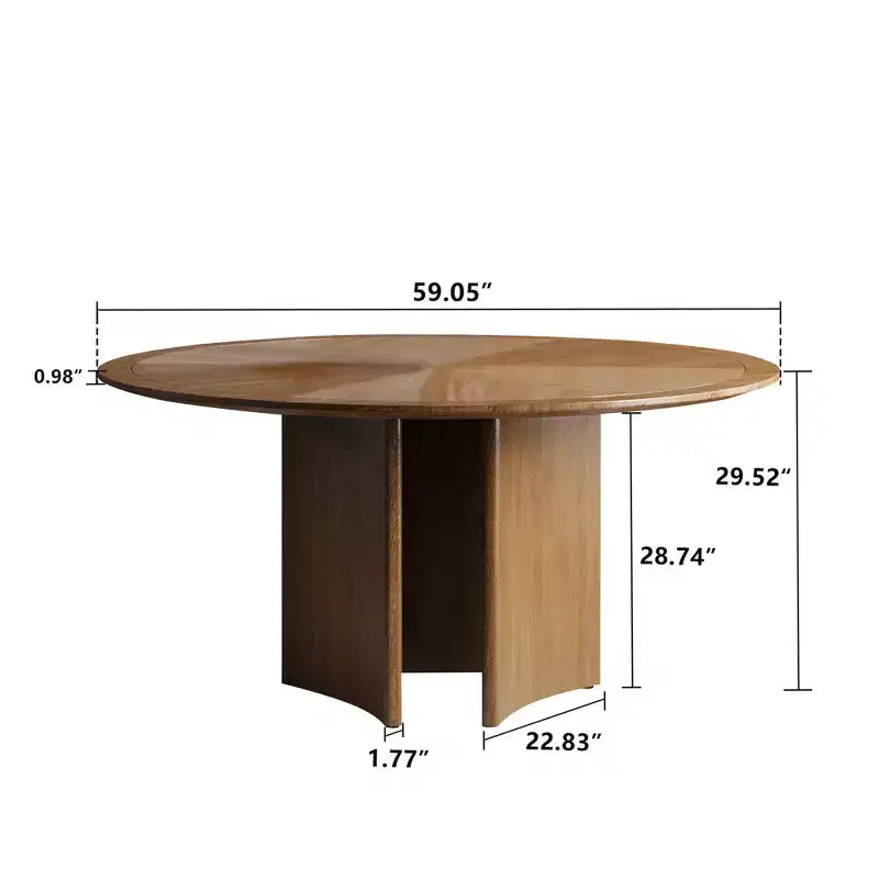 Gaoyangjiaju Table à Manger Ronde de 150 cm pour 6 Personnes, Table de Cuisine Moderne Style Mid-Century, Bureau Circulaire pour Salle à Manger