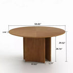 Gaoyangjiaju Table à Manger Ronde de 150 cm pour 6 Personnes, Table de Cuisine Moderne Style Mid-Century, Bureau Circulaire pour Salle à Manger
