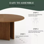 Gaoyangjiaju Table à Manger Ronde de 150 cm pour 6 Personnes, Table de Cuisine Moderne Style Mid-Century, Bureau Circulaire pour Salle à Manger