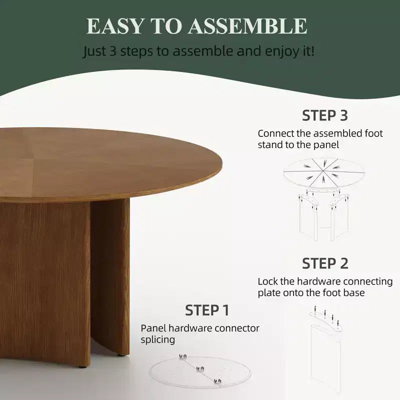 Gaoyangjiaju Table à Manger Ronde de 150 cm pour 6 Personnes, Table de Cuisine Moderne Style Mid-Century, Bureau Circulaire pour Salle à Manger