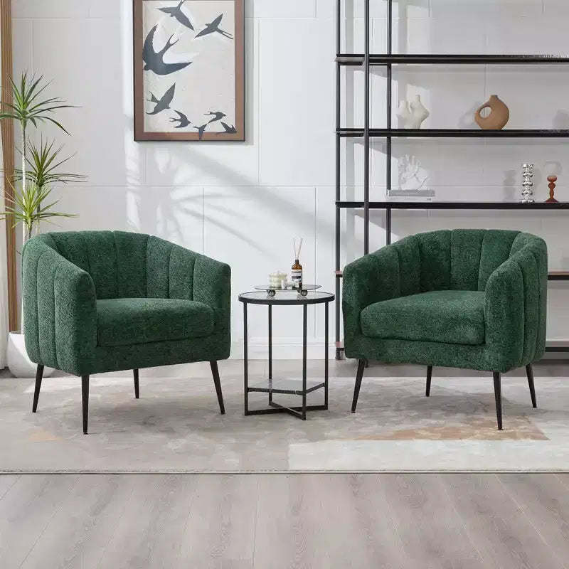 TUYOHW 30 Fauteuil d'appoint moderne avec dossier capitonné, fauteuil de loisirs rembourré avec pieds en métal, chaise confortable pour salon, chambre à coucher.