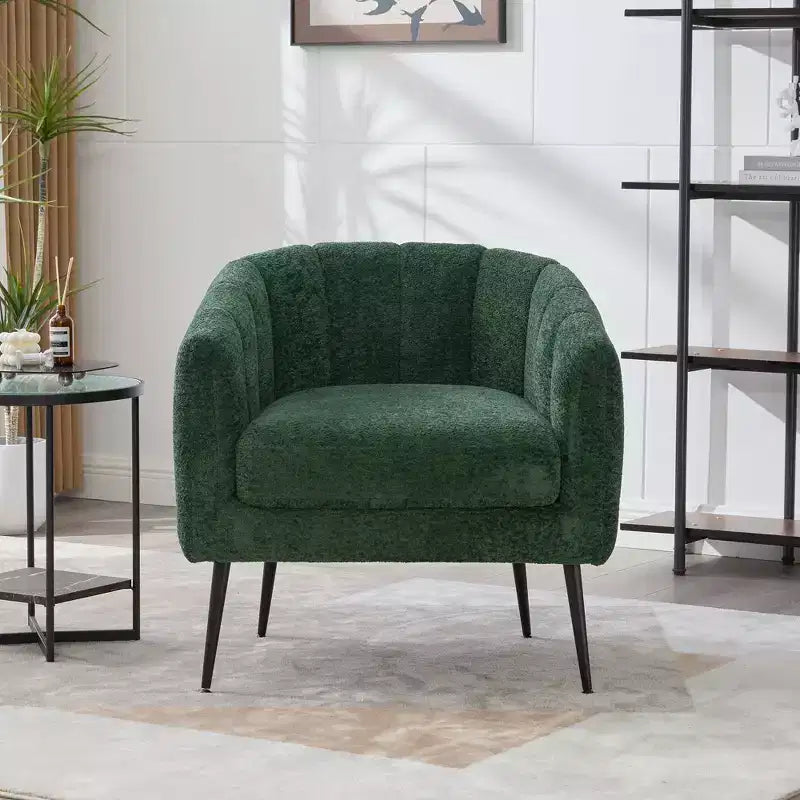 TUYOHW 30 Fauteuil d'appoint moderne avec dossier capitonné, fauteuil de loisirs rembourré avec pieds en métal, chaise confortable pour salon, chambre à coucher.