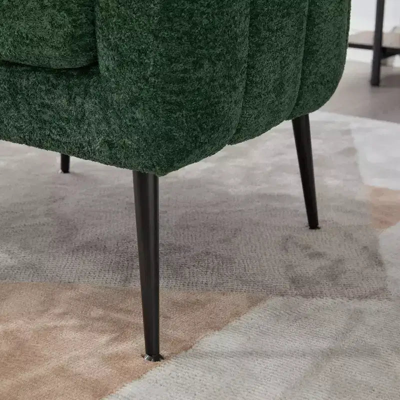 TUYOHW 30 Fauteuil d'appoint moderne avec dossier capitonné, fauteuil de loisirs rembourré avec pieds en métal, chaise confortable pour salon, chambre à coucher.