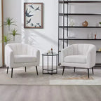 TUYOHW 30 Fauteuil d'appoint moderne avec dossier capitonné, fauteuil de loisirs rembourré avec pieds en métal, chaise confortable pour salon, chambre à coucher.