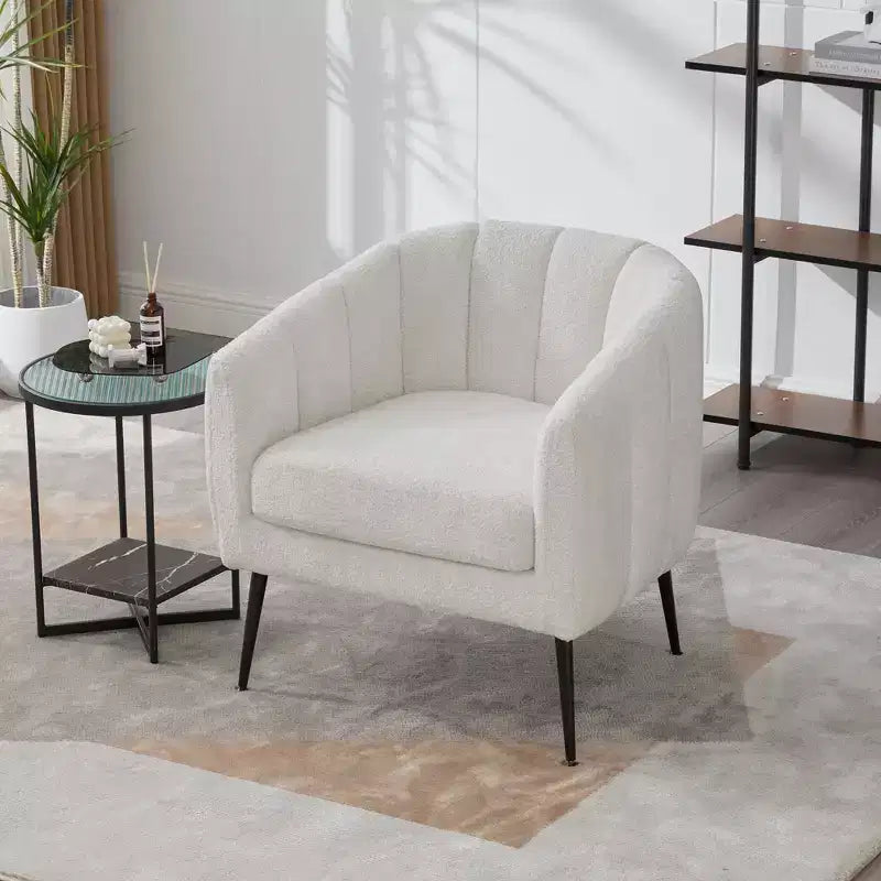 TUYOHW 30 Fauteuil d'appoint moderne avec dossier capitonné, fauteuil de loisirs rembourré avec pieds en métal, chaise confortable pour salon, chambre à coucher.