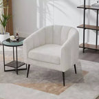 TUYOHW 30 Fauteuil d'appoint moderne avec dossier capitonné, fauteuil de loisirs rembourré avec pieds en métal, chaise confortable pour salon, chambre à coucher.