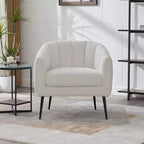 TUYOHW 30 Fauteuil d'appoint moderne avec dossier capitonné, fauteuil de loisirs rembourré avec pieds en métal, chaise confortable pour salon, chambre à coucher.