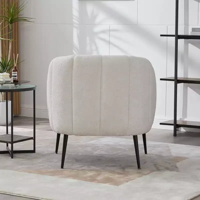 TUYOHW 30 Fauteuil d'appoint moderne avec dossier capitonné, fauteuil de loisirs rembourré avec pieds en métal, chaise confortable pour salon, chambre à coucher.