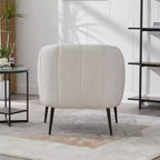 TUYOHW 30 Fauteuil d'appoint moderne avec dossier capitonné, fauteuil de loisirs rembourré avec pieds en métal, chaise confortable pour salon, chambre à coucher.