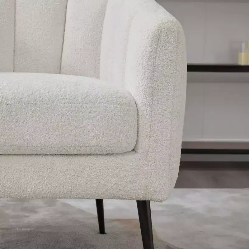 TUYOHW 30 Fauteuil d'appoint moderne avec dossier capitonné, fauteuil de loisirs rembourré avec pieds en métal, chaise confortable pour salon, chambre à coucher.
