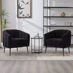 TUYOHW 30 Fauteuil d'appoint moderne avec dossier capitonné, fauteuil de loisirs rembourré avec pieds en métal, chaise confortable pour salon, chambre à coucher.