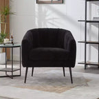 TUYOHW 30 Fauteuil d'appoint moderne avec dossier capitonné, fauteuil de loisirs rembourré avec pieds en métal, chaise confortable pour salon, chambre à coucher.