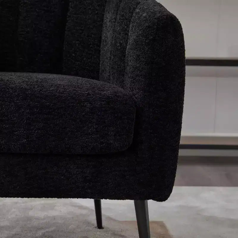 TUYOHW 30 Fauteuil d'appoint moderne avec dossier capitonné, fauteuil de loisirs rembourré avec pieds en métal, chaise confortable pour salon, chambre à coucher.