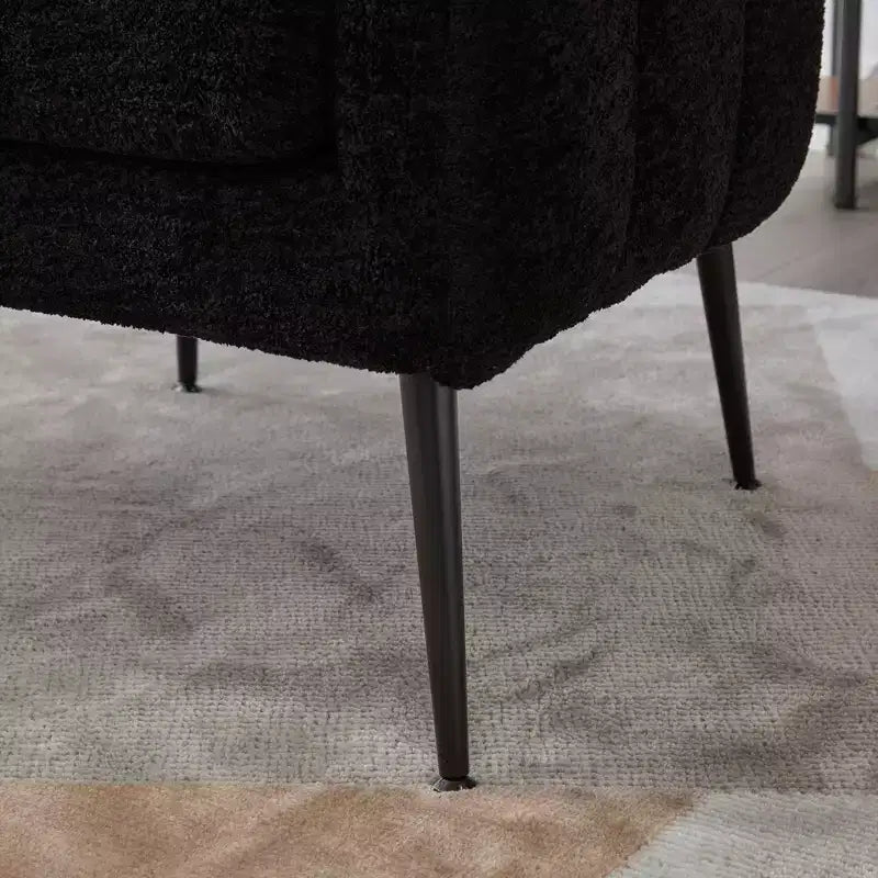 TUYOHW 30 Fauteuil d'appoint moderne avec dossier capitonné, fauteuil de loisirs rembourré avec pieds en métal, chaise confortable pour salon, chambre à coucher.