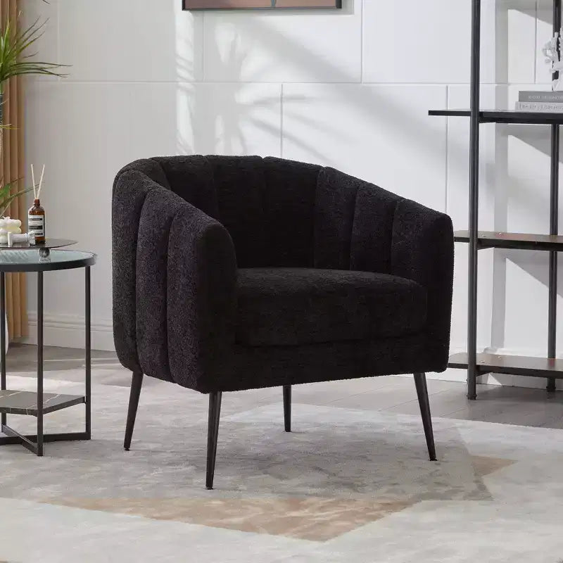 TUYOHW 30 Fauteuil d'appoint moderne avec dossier capitonné, fauteuil de loisirs rembourré avec pieds en métal, chaise confortable pour salon, chambre à coucher.