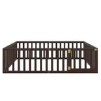 Cadre de lit en bois taille Queen Luxystar avec clôture et porte