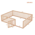 Cadre de lit en bois taille Queen Luxystar avec clôture et porte