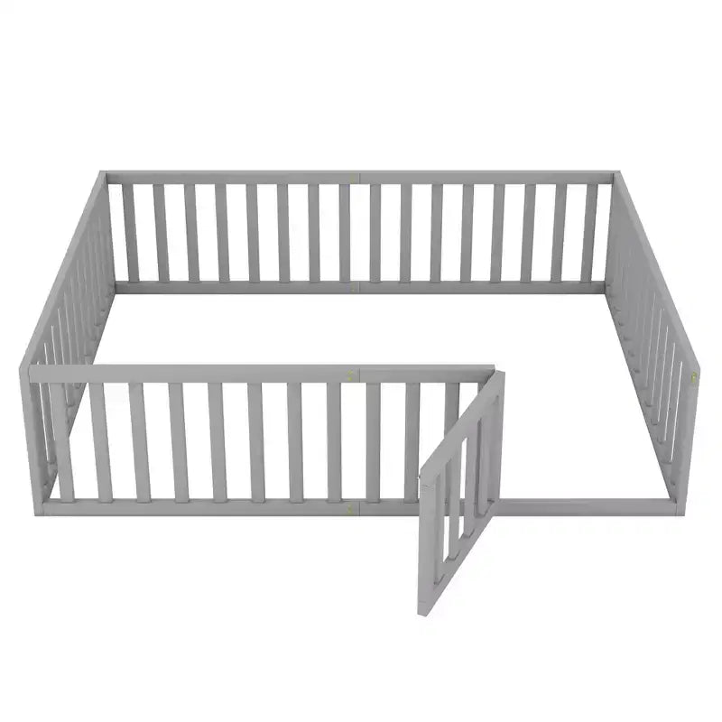 Cadre de lit en bois taille Queen Luxystar avec clôture et porte