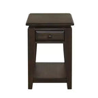 GDFStudio Bao Traditional Wooden Rectangular Chairside Table with Drawer and Open Shelf
