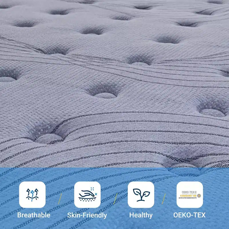 Matelas hybride Avenco de 10 pouces à fermeté moyenne en mousse à mémoire de forme et ressorts ensachés, livré en boîte