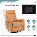 Fauteuil inclinable pivotant à 360° en cuir PU Zeus & Ruta marron avec repose-pieds extra large et dossier réglable