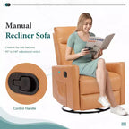 Fauteuil inclinable pivotant à 360° en cuir PU Zeus & Ruta marron avec repose-pieds extra large et dossier réglable