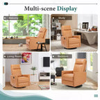 Fauteuil inclinable pivotant à 360° en cuir PU Zeus & Ruta marron avec repose-pieds extra large et dossier réglable