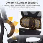 Chaise de Bureau Ergonomique en Maille avec Roulettes, Support Lombaire, Accoudoirs 3D, Repose-Pieds Escamotable et Inclinaison Verrouillable pour Bureau à Domicile
