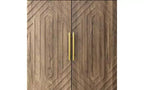 JVNOXK Buffet moderne sculpté à quatre portes de 140 cm avec étagères réglables, armoire de rangement multifonctionnelle, convient pour la cuisine, finition noyer