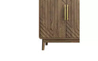 JVNOXK Buffet moderne sculpté à quatre portes de 140 cm avec étagères réglables, armoire de rangement multifonctionnelle, convient pour la cuisine, finition noyer