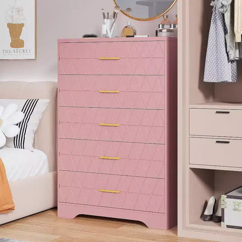 Commode haute à 5 tiroirs pour chambre à coucher, table de chevet moderne pour placard, commode en bois, armoire de rangement et organisateur en bois
