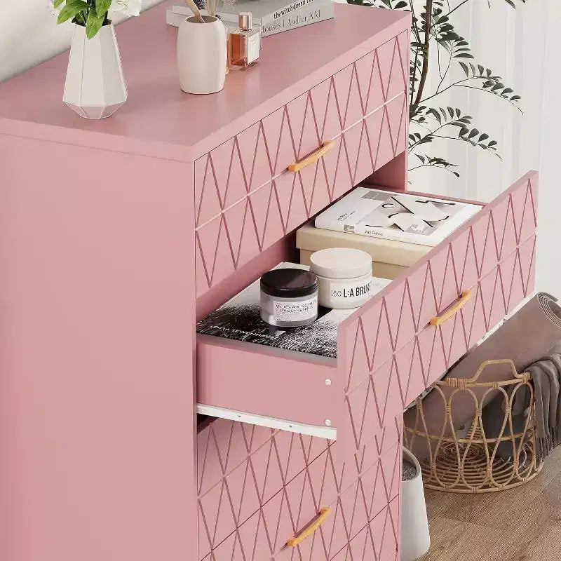 Commode haute à 5 tiroirs pour chambre à coucher, table de chevet moderne pour placard, commode en bois, armoire de rangement et organisateur en bois