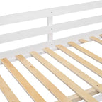 JVNOXK lit superposé blanc de 234 cm avec matelas doubles sur les deux niveaux, comprenant 4 tiroirs et 3 étagères, cadre en pin massif avec MDF