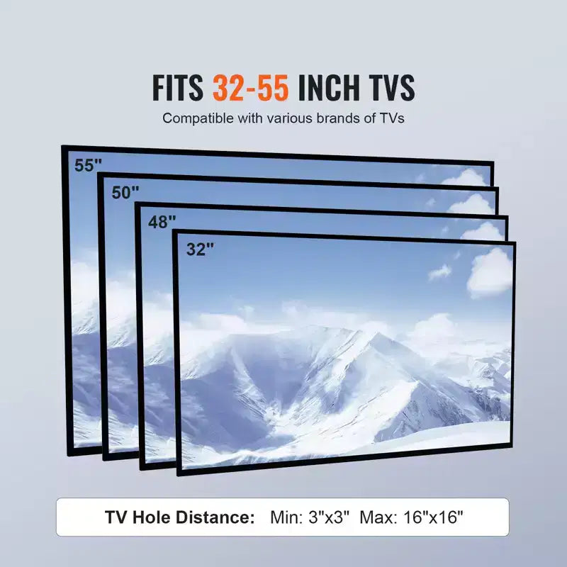 Support de téléviseur pivotant réglable en hauteur pour téléviseurs de 32 à 55 pouces avec base en verre trempé