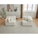 COZONY 140 Canapé modulable Cloud avec ottoman, mousse à mémoire de forme haute densité et tissu chenille, design en U avec double méridienne