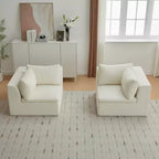 COZONY 140 Canapé modulable Cloud avec ottoman, mousse à mémoire de forme haute densité et tissu chenille, design en U avec double méridienne
