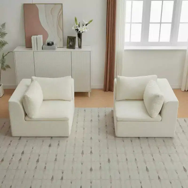 COZONY 140 Canapé modulable Cloud avec ottoman, mousse à mémoire de forme haute densité et tissu chenille, design en U avec double méridienne