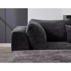 COZONY 140 Canapé modulable Cloud avec ottoman, mousse à mémoire de forme haute densité et tissu chenille, design en U avec double méridienne