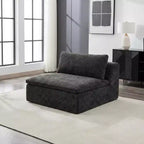 COZONY 140 Canapé modulable Cloud avec ottoman, mousse à mémoire de forme haute densité et tissu chenille, design en U avec double méridienne