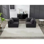 COZONY 140 Canapé modulable Cloud avec ottoman, mousse à mémoire de forme haute densité et tissu chenille, design en U avec double méridienne