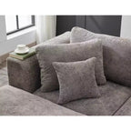 COZONY 140 Canapé modulable Cloud avec ottoman, mousse à mémoire de forme haute densité et tissu chenille, design en U avec double méridienne