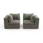 COZONY 140 Canapé modulable Cloud avec ottoman, mousse à mémoire de forme haute densité et tissu chenille, design en U avec double méridienne