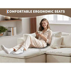COZONY 140 Canapé modulable Cloud avec ottoman, mousse à mémoire de forme haute densité et tissu chenille, design en U avec double méridienne