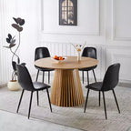 Table à manger extensible 3 positions moderne, table piédestal ronde de 46 po convertible en table à manger de 63 et 78,7 po pour salle à manger ou cuisine-Panipeachy