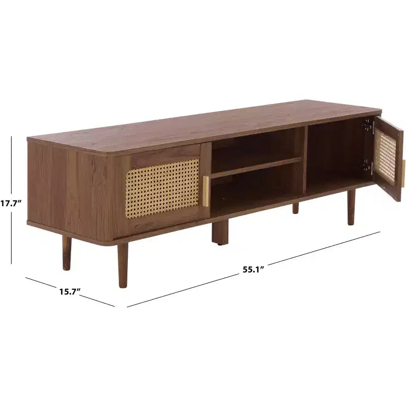 Buffet/Meuble TV 2 portes 2 étagères - MED3114 - Noyer - Safavieh