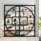 Lantine Étagère de bibliothèque industrielle à 5 niveaux de 180 cm avec 8 étagères de rangement ouvertes pour bureau à domicile, salon, marron rustique